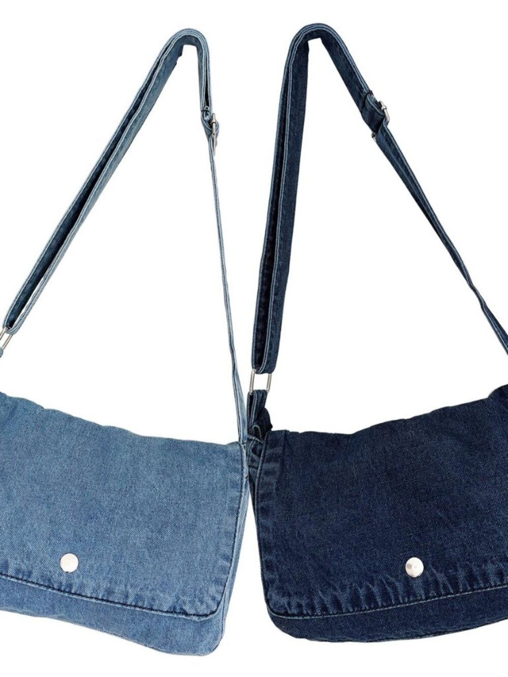 2 Pcs Small Denim Purses Blue Jean Adjustable Shoulder Bag